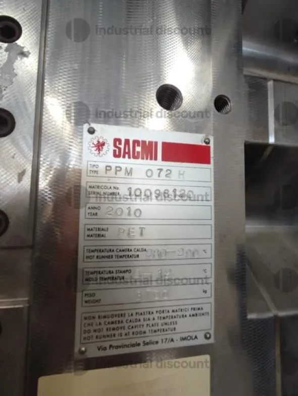 1#10039 Pressa iniezione Sacmi, stampo sacmi e robot di scarico Sytrama