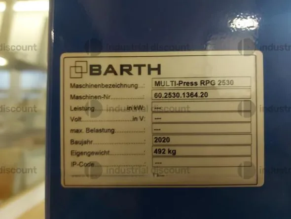 8#8771 Pressa per incollaggio Barth Multi-Press RPG 2530