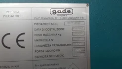 23#7304 Pressa piegatrice Gade PS-C 4200
