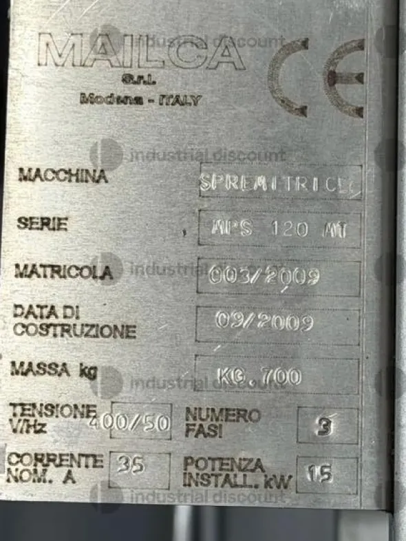 5#10188 Pressa spremitrice MPS 120 MT