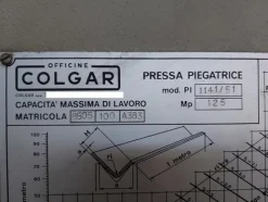 3#7631 Pressopiegatrice Colgar