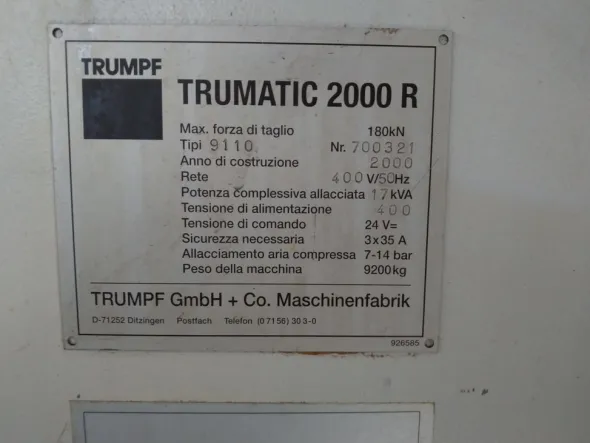 Punzonatrice Trumpf Trumatic 2000 R
