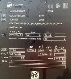 Refrigeratore d'acqua TRANE 131kW in garanzia