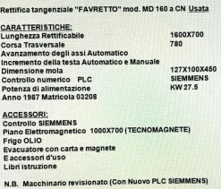 RETTIFICA TANGENZIALE FAVRETTO MD 160