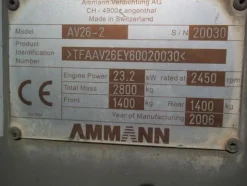4#3576 Rullo tandem Ammann AV 26 2
