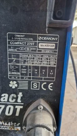 15#8862 Saldatrice a filo continuo marca CEMONT mod. COMPACT 270T