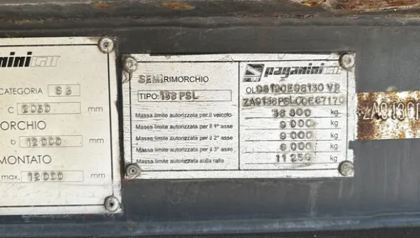 2#8332 Semirimorchio Paganini Car modello 136PSL con cassone ribaltabile