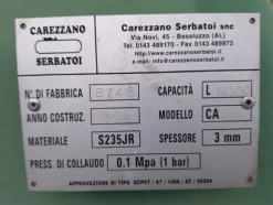 9#8242 Serbatoio fuori terra per idrocarburi 5000 litri