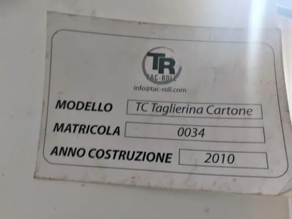1#7122 Sistema di taglio bobina Tacroll TC Taglierina Cartone