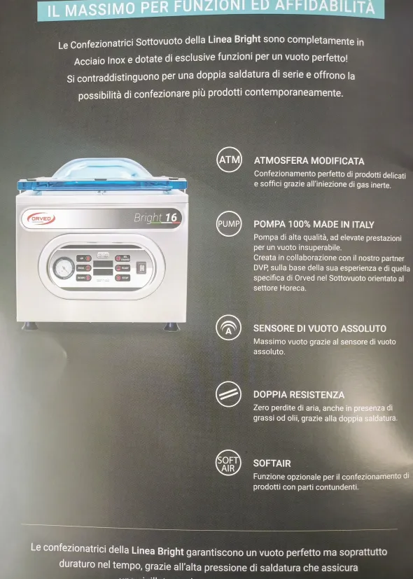 Sottovuoto a campana Orved inox PARI AL NUOVO