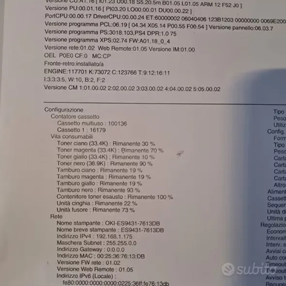 Stampante OKI ES9431-7613DB