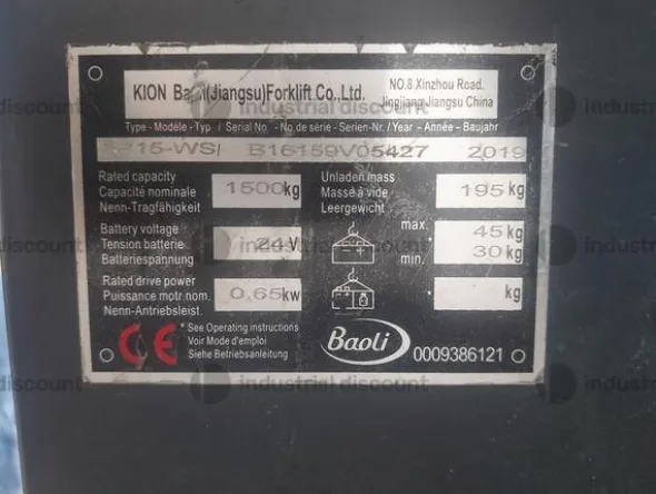 7#8884 Transpallet elettrico Baoli