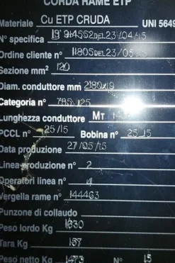 1#7578 Trecce in rame e materiale vario