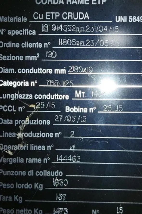 1#7578 Trecce in rame e materiale vario